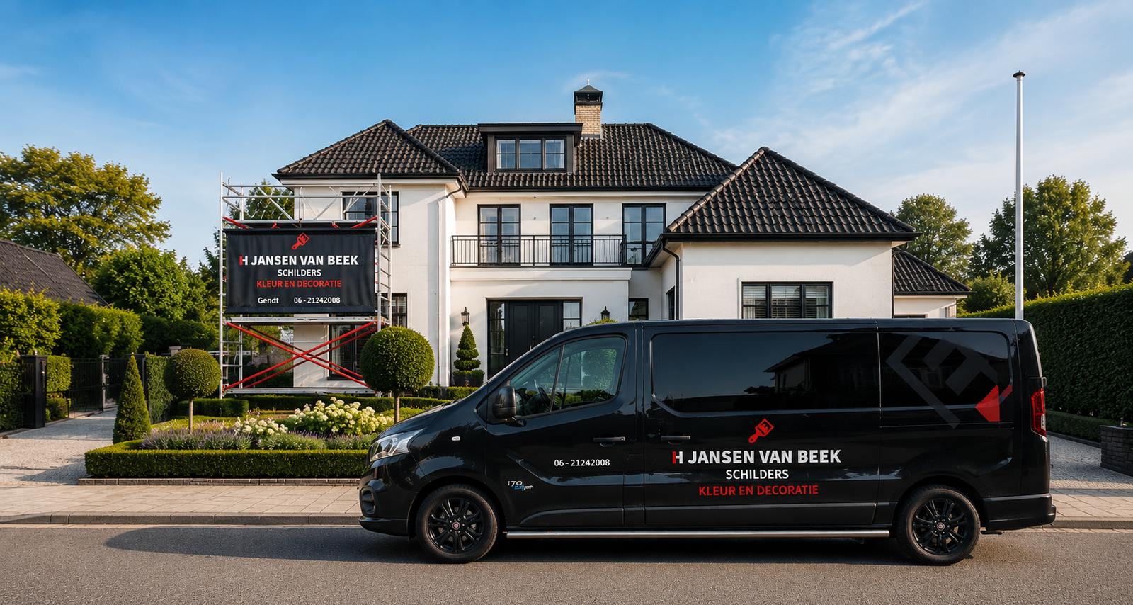 Schilder aan het werk in Bemmel